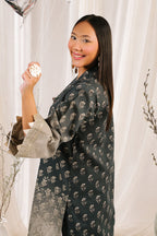 3 Piece Embroidered Printed Cotton Suit with Printed Denting Lawn Dupatta