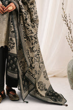 3 Piece Embroidered Printed Cotton Suit with Printed Denting Lawn Dupatta