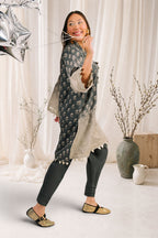 3 Piece Embroidered Printed Cotton Suit with Printed Denting Lawn Dupatta