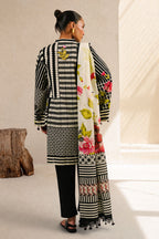3 Piece Printed Cotton Suit with Printed Denting Lawn Dupatta and Embroidered Bunch