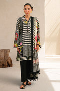 3 Piece Printed Cotton Suit with Printed Denting Lawn Dupatta and Embroidered Bunch