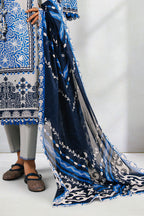 3 Piece Printed Cotton Suit with Printed Denting Lawn Dupatta and Embroidered Neckline