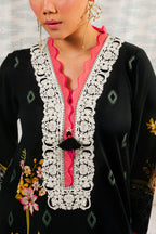 3 Piece Printed Cotton Suit with Printed Denting Lawn Dupatta and Embroidered Neckline