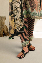 3 Piece Printed Cotton Suit with Printed Denting Lawn Dupatta and Embroidered Neckline