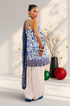 3 Piece Printed Cotton Suit with Printed Denting Lawn Dupatta and Embroidered Neckline