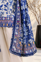 3 Piece Printed Cotton Suit with Printed Denting Lawn Dupatta and Embroidered Neckline