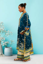 3 Piece Printed Cotton Suit with Printed Denting Lawn Dupatta and Embroidered Neckline