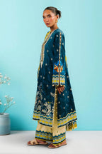 3 Piece Printed Cotton Suit with Printed Denting Lawn Dupatta and Embroidered Neckline