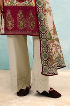 3 Piece Printed Cotton Suit with Printed Denting Lawn Dupatta and Embroidered Trouser