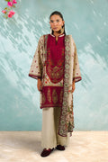 3 Piece Printed Cotton Suit with Printed Denting Lawn Dupatta and Embroidered Trouser