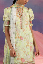 3 Piece Printed Cotton Suit with Printed Lawn Dupatta