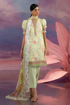 3 Piece Printed Cotton Suit with Printed Lawn Dupatta