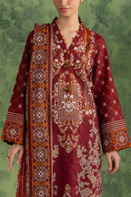 3 Piece Printed Cotton Suit with Printed Lawn Dupatta