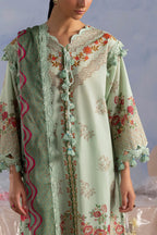 3 Piece Printed Cotton Suit with Printed Lawn Dupatta