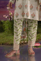 3 Piece Printed Cotton Suit with Printed Lawn Dupatta and Embroidered Sleeves