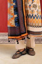 3 Piece Printed Cotton Suit with Printed Lawn Dupatta