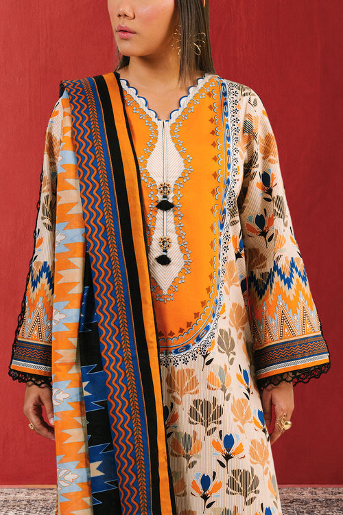 3 Piece Printed Cotton Suit with Printed Lawn Dupatta