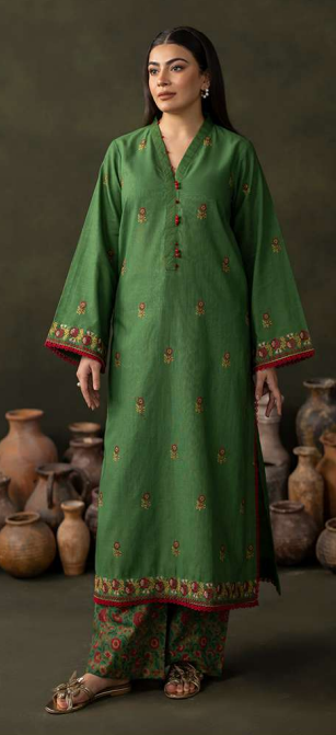 Dyed Embroidered Khaddar Shirt