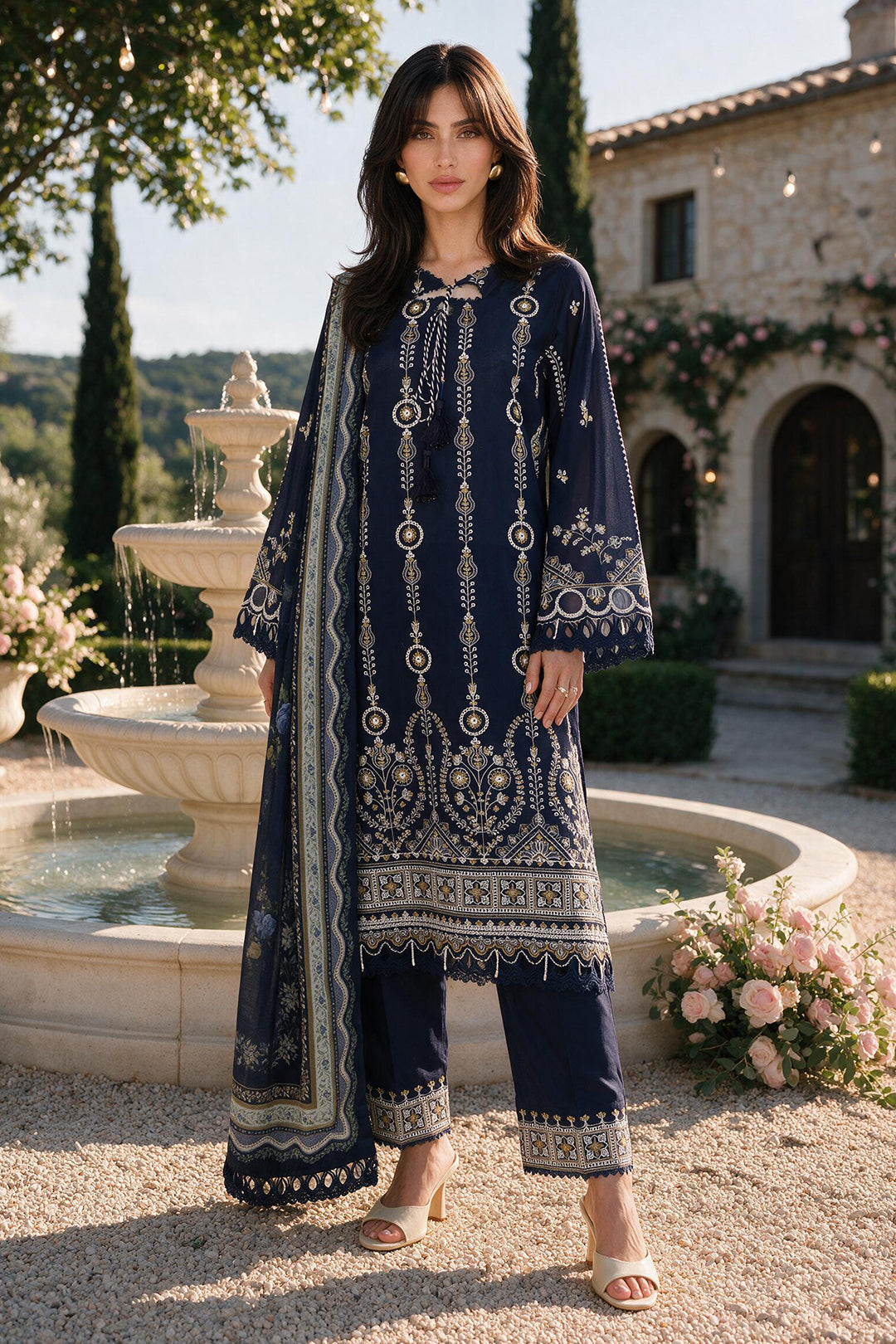 Embroidered Shirt Shalwar Dupatta - 4111 | Zellbury | WUS26E34111