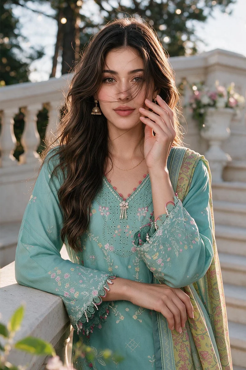 Embroidered Shirt Shalwar Dupatta - 4112