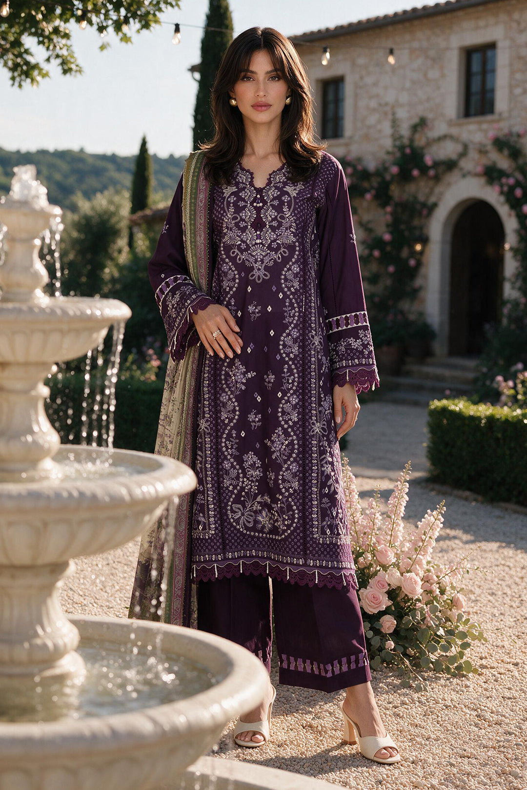 Embroidered Shirt Shalwar Dupatta - 4113 | Zellbury | WUS26E34113