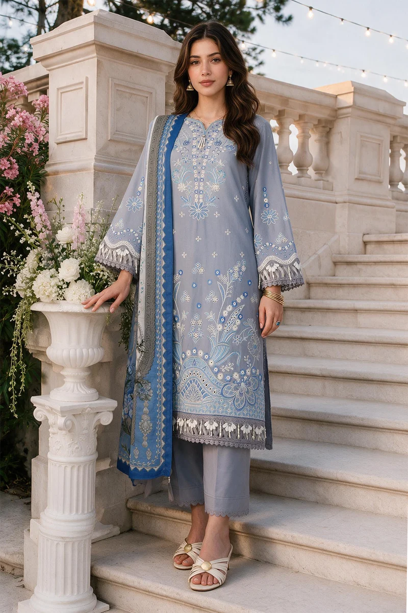 Embroidered Shirt Shalwar Dupatta - 4119