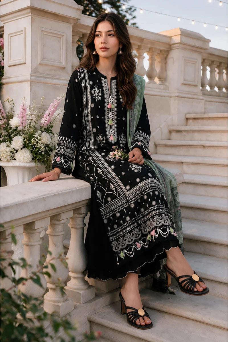 Embroidered Shirt Shalwar Dupatta - 4124