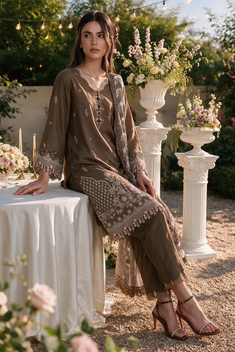 Embroidered Shirt Shalwar Dupatta - 4128