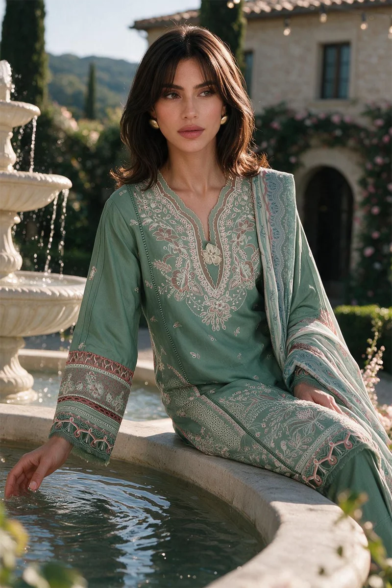 Embroidered Shirt Shalwar Dupatta - 4134