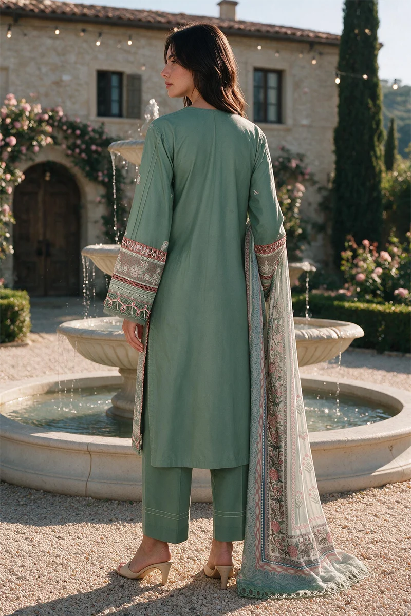 Embroidered Shirt Shalwar Dupatta - 4134