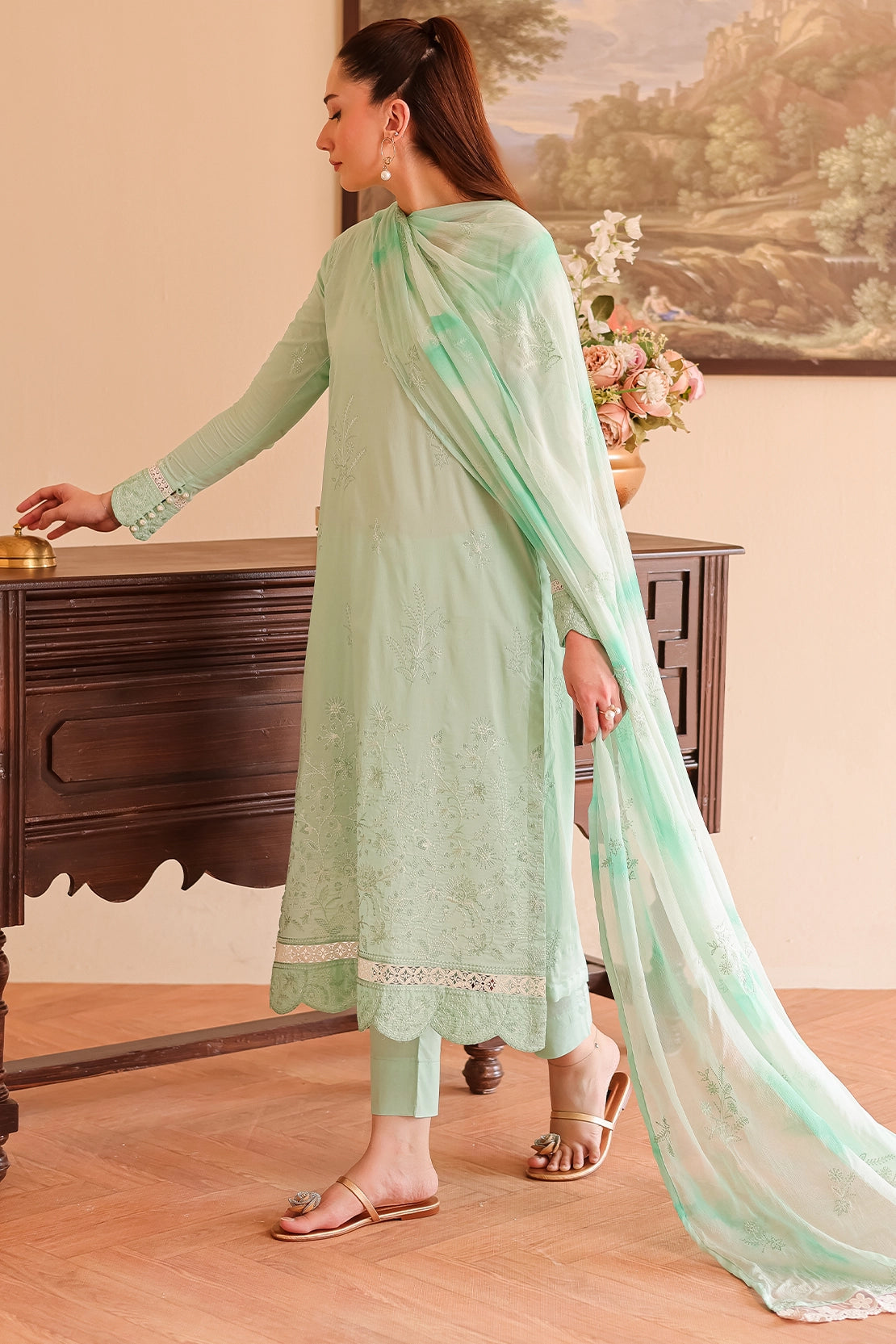 Rashid Tex 3 Piece Premium Embroidered Lawn 501 - White For Summer