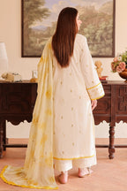 Rashid Tex 3 Piece Premium Embroidered Lawn 503 - White For Summer