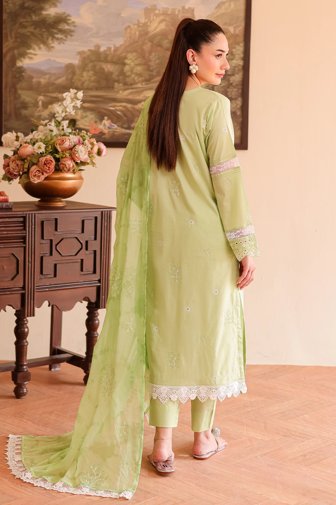 Rashid Tex 3 Piece Premium Embroidered Lawn 508 - White For Summer