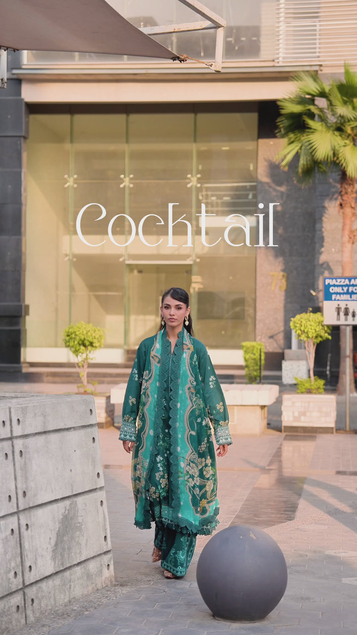 NAQSH Cocktail Summer '26 Teal Tranquil Unstitched 3 Piece Suit image 6