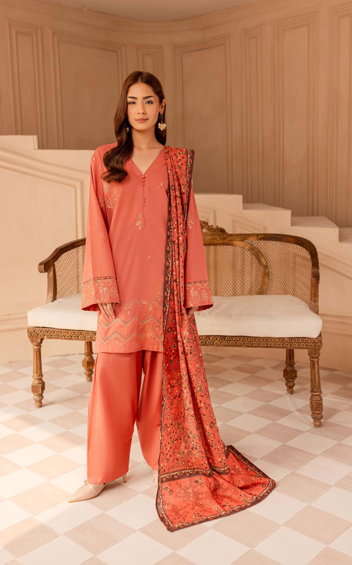 Bring charm to every winter moment with Manzil’s Embroidered Khaddar