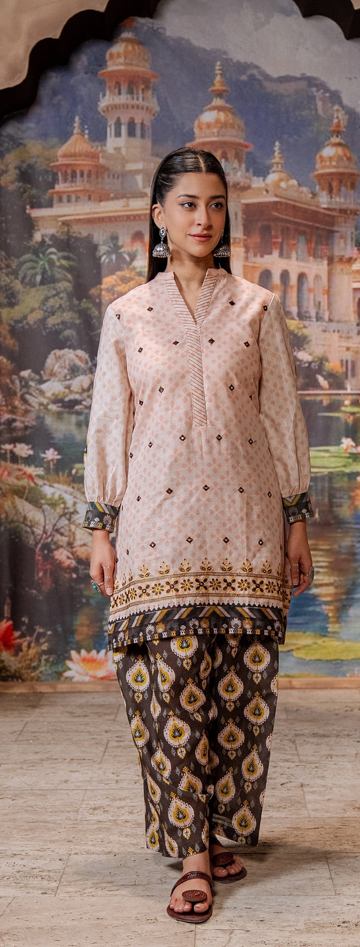 Digital Printed Embroidered Khaddar Shirt Digital Printed Khaddar Trouser