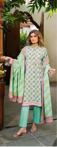 Digital Printed Textured Khaddar Shirt Digital Printed Textured Khaddar Dupatta Dyed Khaddar Trouser