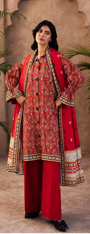 Digital Printed Textured Khaddar Shirt Digital Printed Textured Khaddar Dupatta Dyed Khaddar Trouser