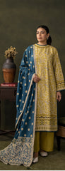 Paste Printed Khaddar Shirt Paste Printed Khaddar Dupatta Dyed Khaddar Trouser