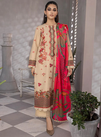 Rang Rasiya Florence Embroidered Linen Unstitched 3Pc Suit D-02 MAIRA