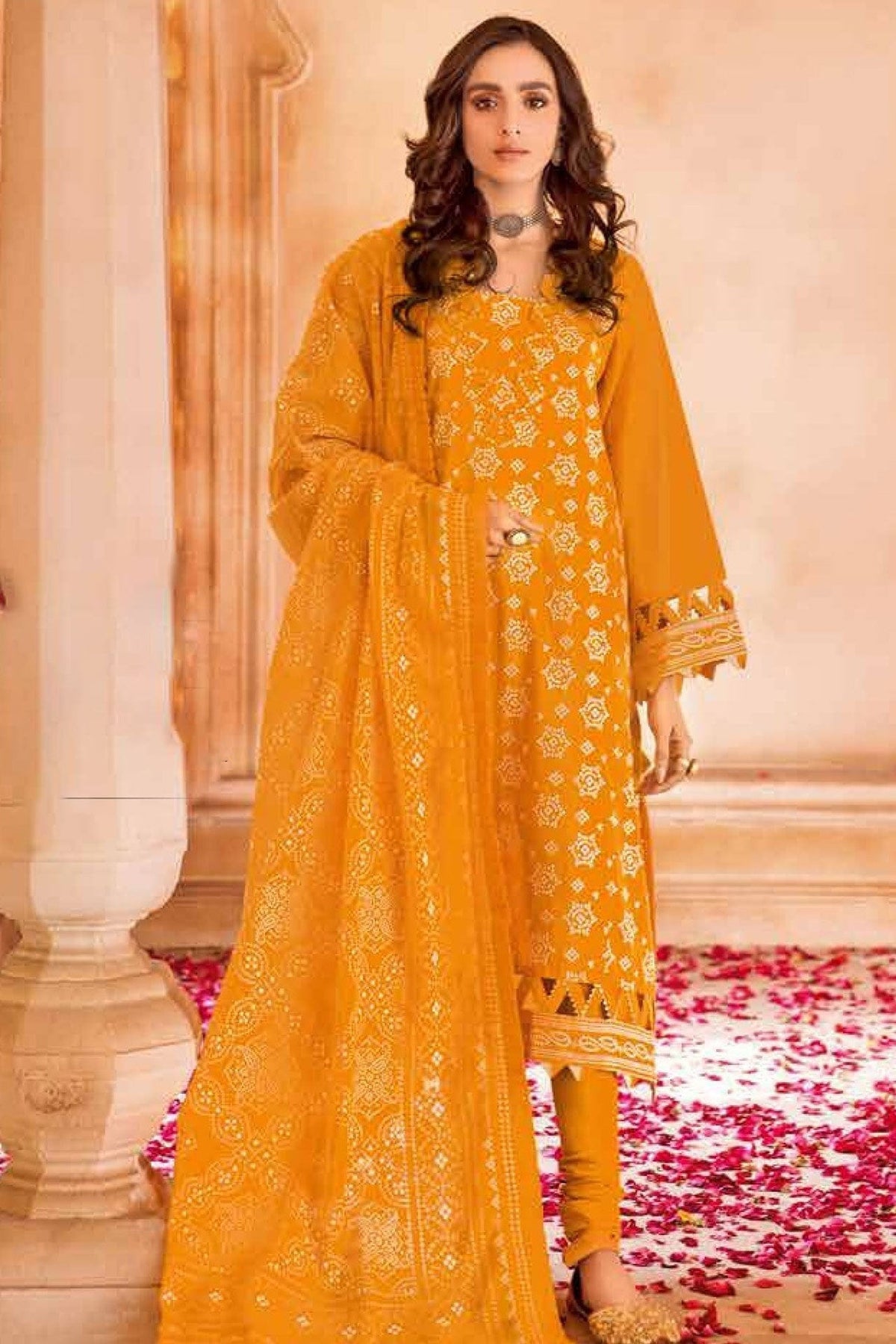 3PC Embroidered Chunri Lawn Unstitched Suit