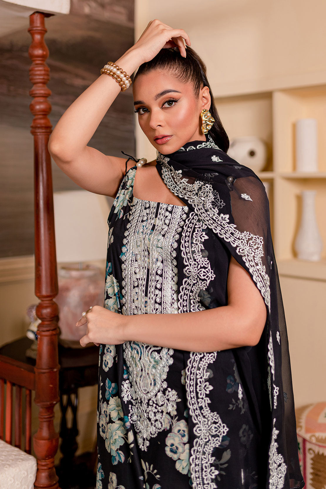 Rashid Textile Allure Luxury Embroidered Cambric Unstitched 3pc suit 8111