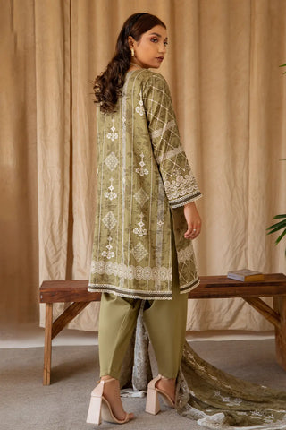 Rashid Textile Luxury Printed Cotton Satin 3pc Unstitched suit 8232