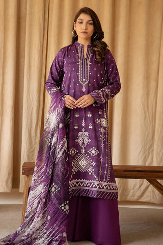 Rashid Textile Luxury Printed Cotton Satin 3pc Unstitched suit 8239