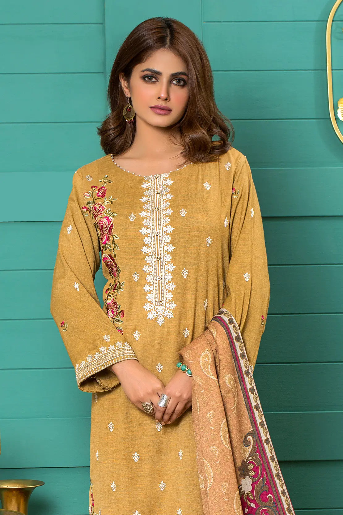 Rashid Textile 3Piece Unstitched Luxury Embroidered Mulberry Peach – 903