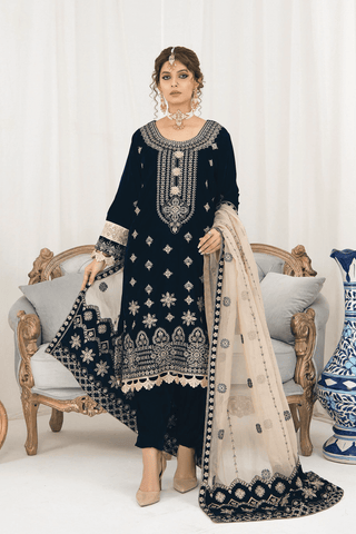 Makhmal E Singhar By Palwasha Embroidered Luxury Velvet Suit D-02