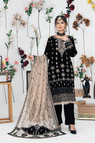 Makhmal E Singhar By Palwasha Embroidered Luxury Velvet Suit D-06