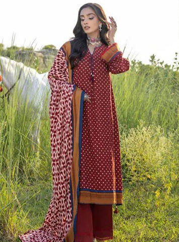 Gul Ahmed 3 Pc Unstiched Linen Dress (GR-08)