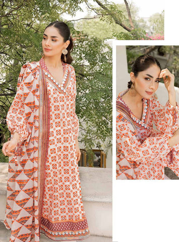 Gul Ahmad Three Piece Printed Cambric Dress (GA-59)