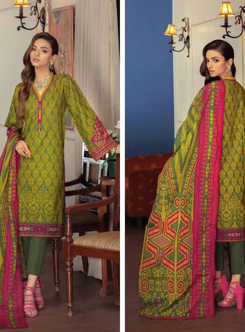 Gul Ahmad Two Piece Printed Cotton Net Dress (GA-63)
